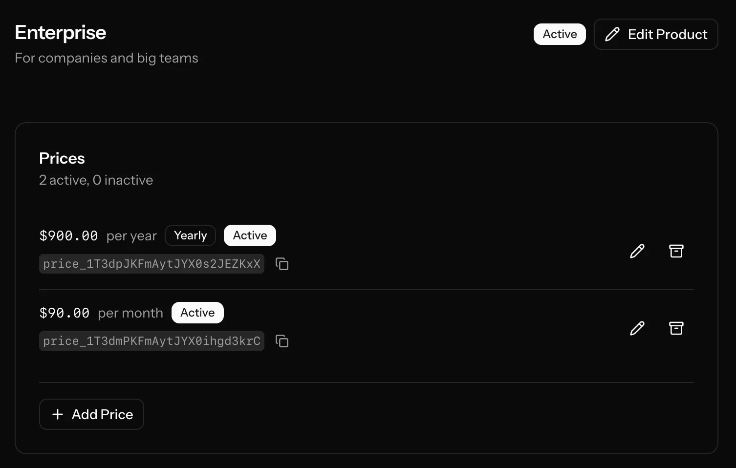 Admin pricing workflow